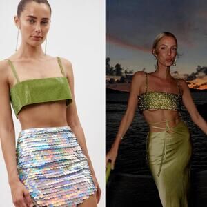 Nue Studio Charlotte Crystal Top Lime Green